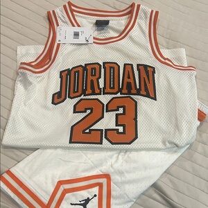 Jordan Kids' Orange and White Jersey Set